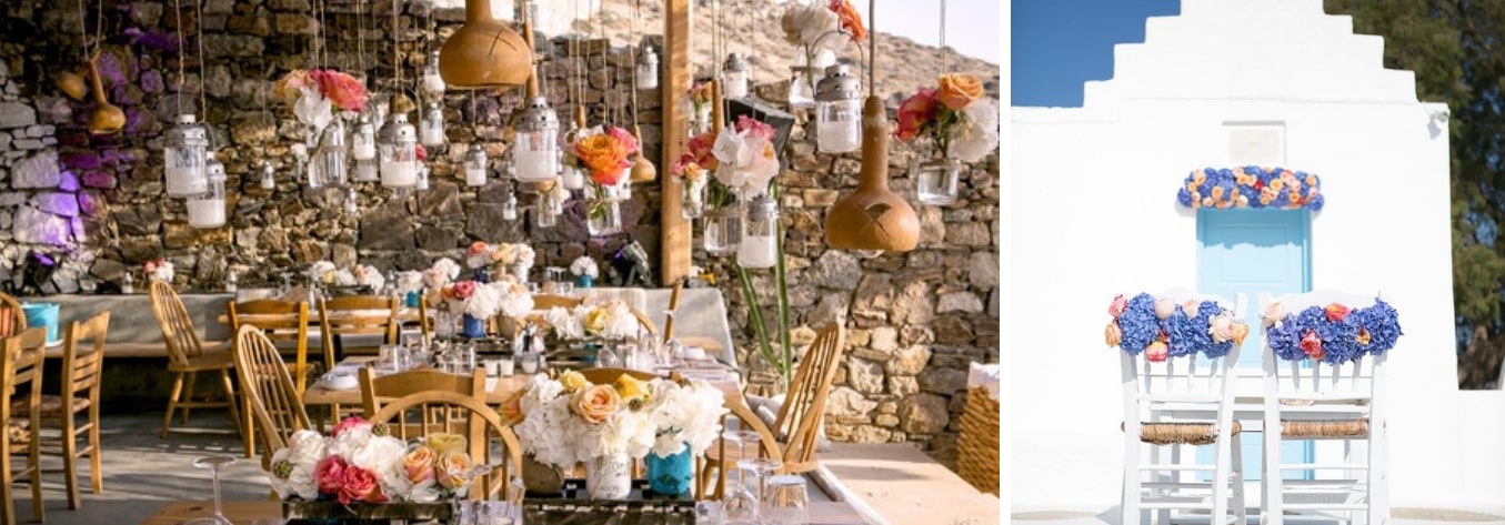 Original y elegante boda en Mykonos