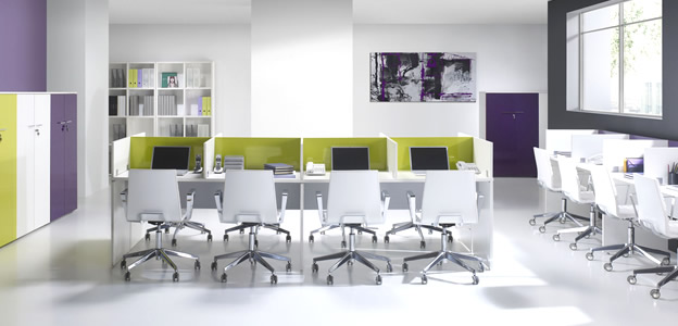 Conjunto muebles despacho de Despacho a despacho con acabado melamina Luxe