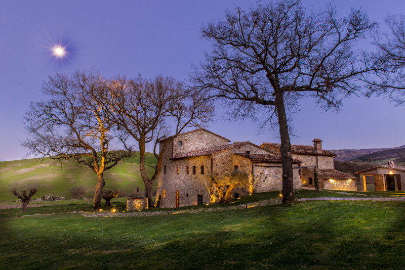 Vista de la villa en la Toscana