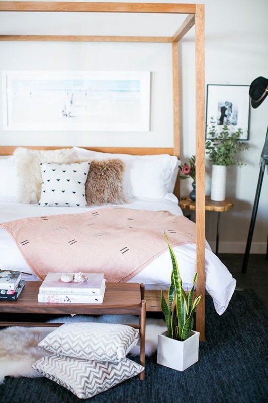 Renovar un dormitorio con presupuesto mini - dorsel de madera