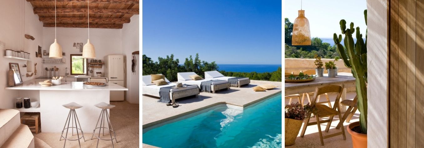 Una casa de verano en Ibiza con decoración rústica natural